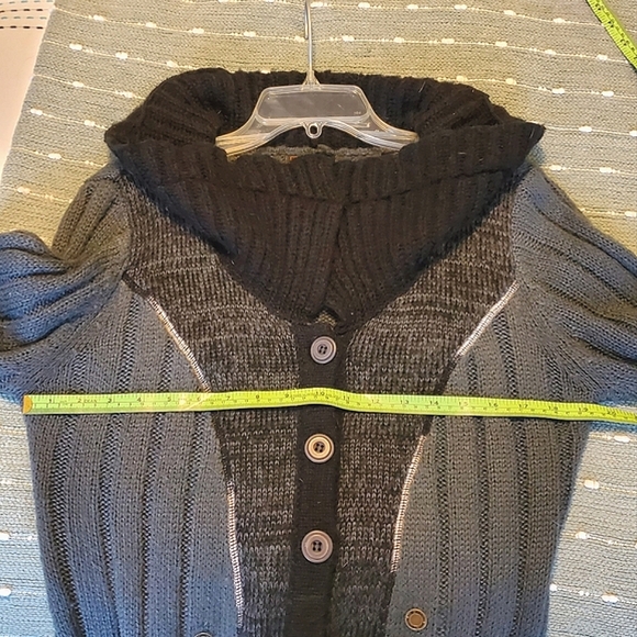 Tivoli Long Sleeve Cardigan Black/Gray Size M - Picture 4 of 11